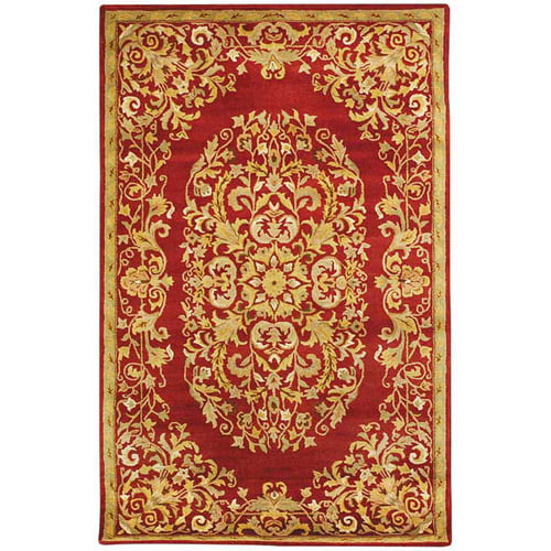 Bedroom Teimani Bordered Red Rug 3'0 x 5'0 Hand-Knotted Wool Rug eCarpet Gallery Area Rug for Living Room 356755 